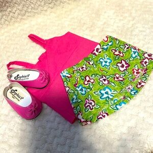 18” Doll Clothes Set-Handmade Tank & Skirt with added Pink Ballet Shoes